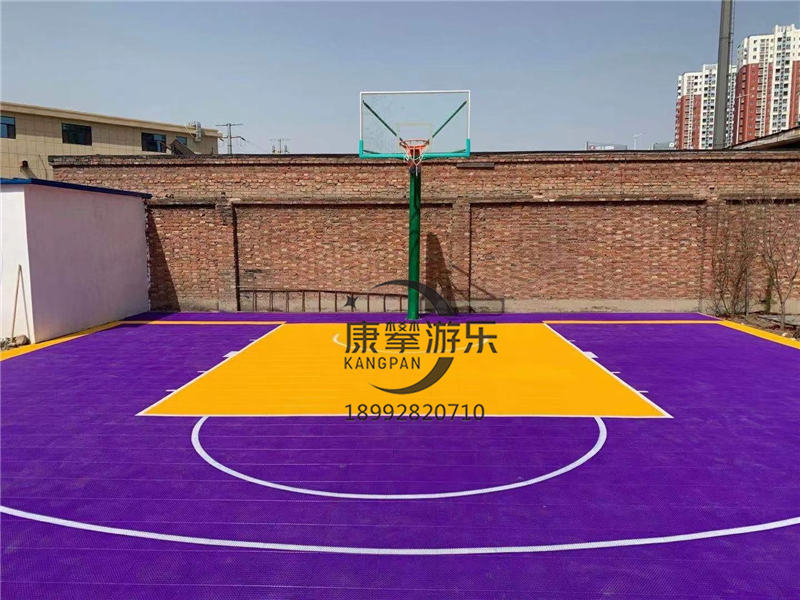 西安户外悬浮地垫,篮球场弹性拼装地板案例