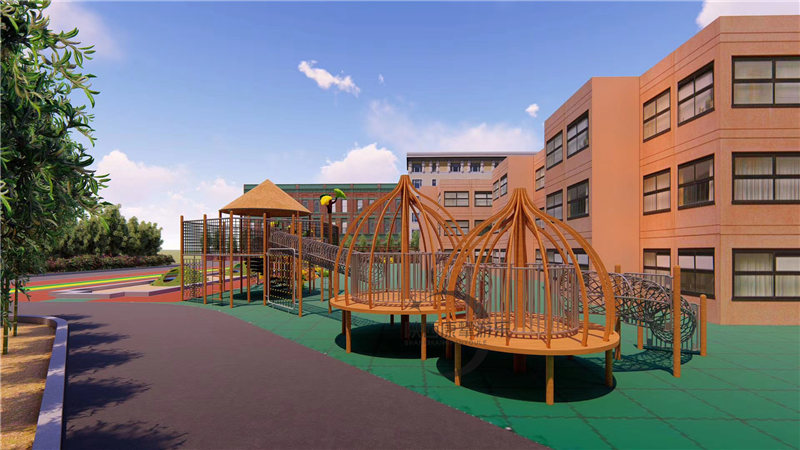 幼儿园户外木质儿童游乐设施效果图