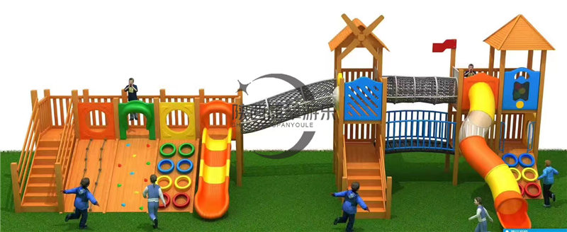 幼儿园户外拱形儿童爬网滑梯组合