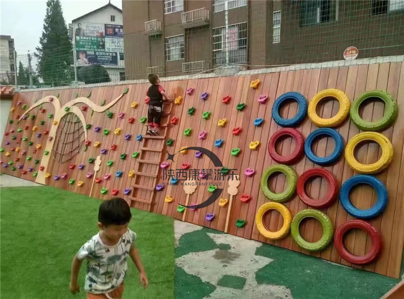 幼儿园儿童实木攀爬带轮