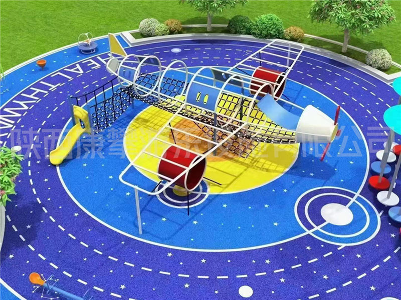 公园小区飞机造型儿童爬网定制