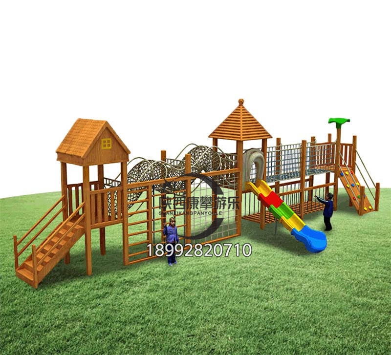 幼儿园木质滑梯