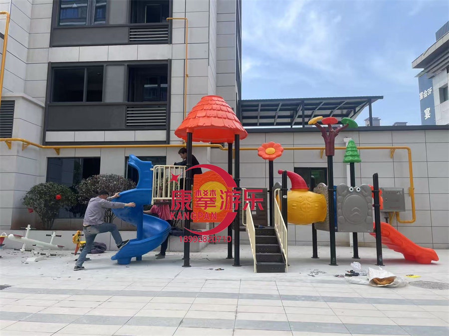 商洛市小区户外儿童组合滑梯案例